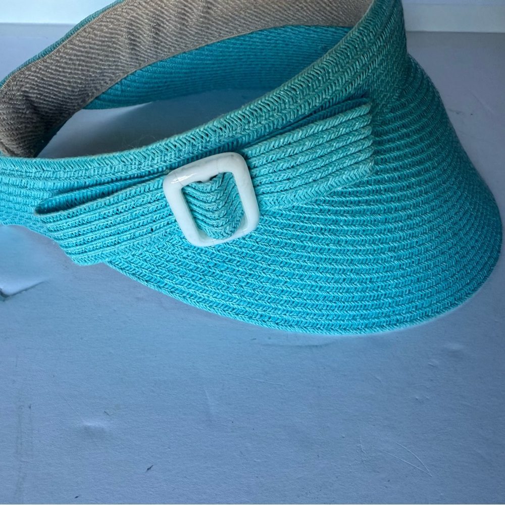 Blue visor great for summer activities, gardening or golfing